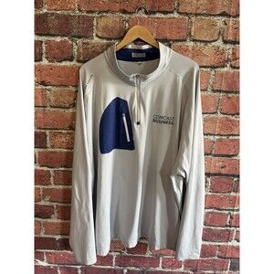 Peter Millar Verge Performance Quarter Zip Pullover 4X Gray Golf Stretch Pockets